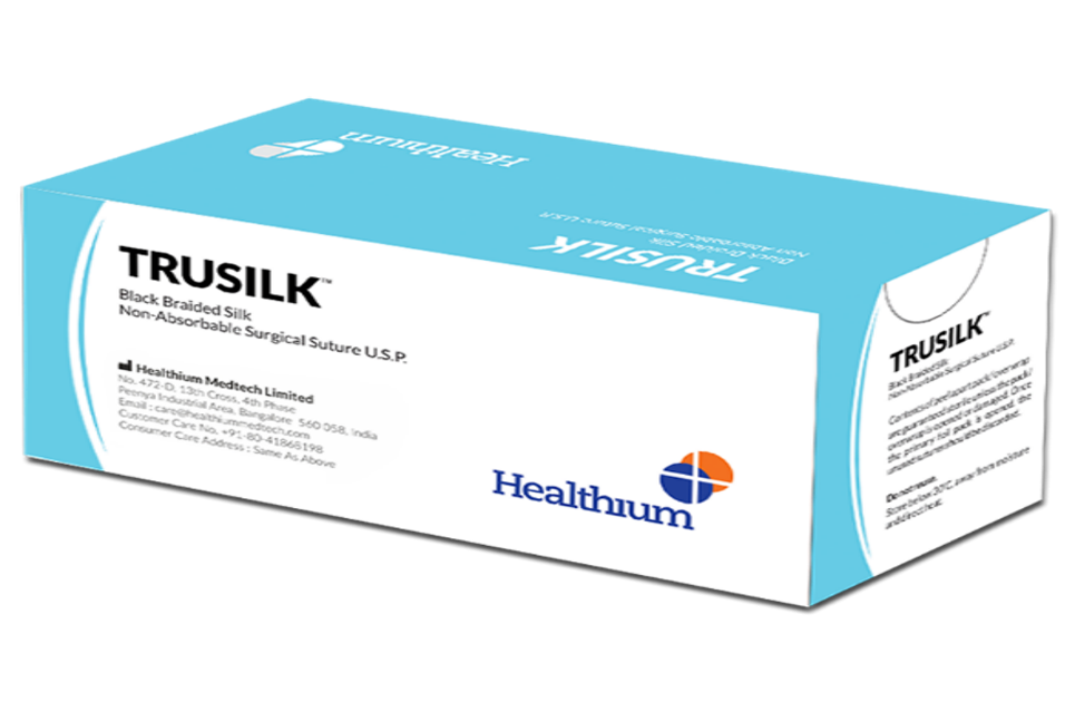 TRUSILK BLACK BRAIDED U.S.P. 2-0, 75CM , 1/2 , REVERSE CUTTING 38MM